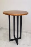 Mesa Bistro Coliseu Avulsa Tampo Madeira Macica Freijo Base Preto Fosco Paonanda
