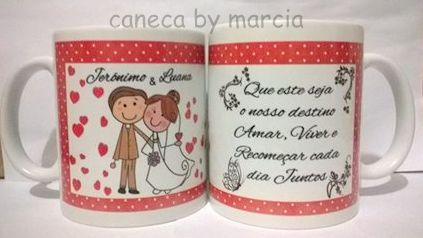 caneca  porcelana personalizada Casamento