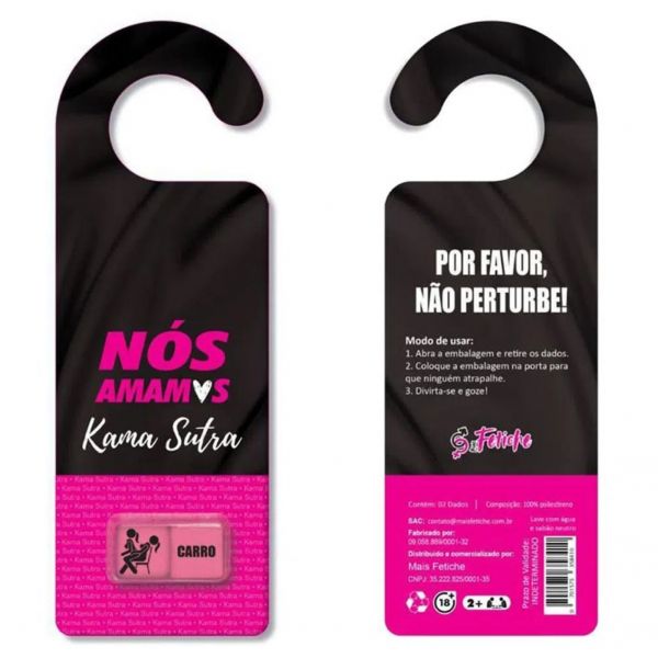 AVISO DE PORTA KAMA SUTRA LÉSBICO COM DADOS ERÓTICO ÊXTASE