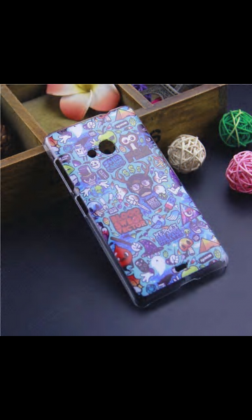 capa Nokia lumia 535 azul com monte de desenho