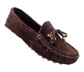 Mocassim Feminino Louis Vuitton Couro Café