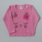 Blusa Gatinha Rosa Glitter