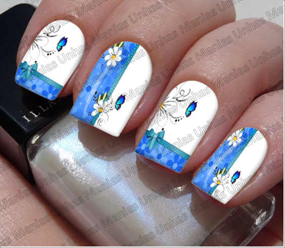 Pelicula conjuntinho floral azul