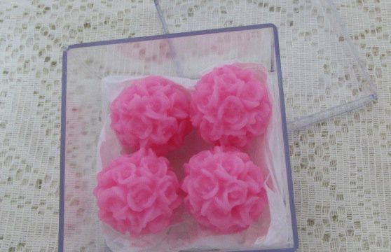 Sabonete Glicerinado -  Mini Esfera com Rosas - 40g