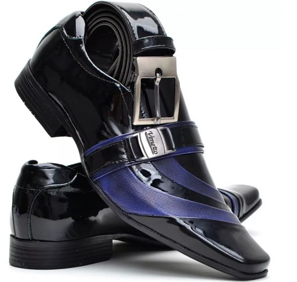 Sapato Social Masculino + Cinto + Carteira Ref: kit JL014
