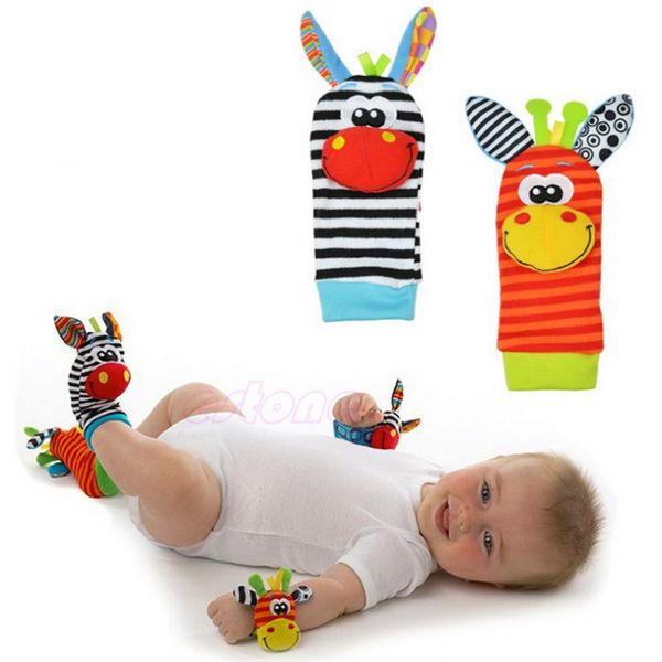 Animal 1pairs Bebê Infantil Crianças Pé Sock Chocalhos brinquedos macios de desenvolvimento