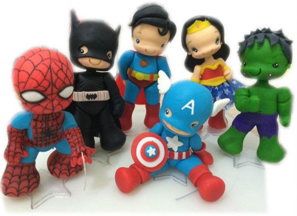 Super Heróis para topo de bolo