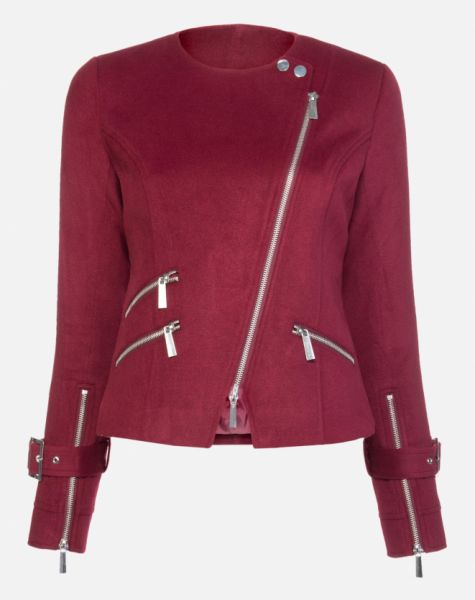 JAQUETA BIKER COM ZÍPERES AMARO