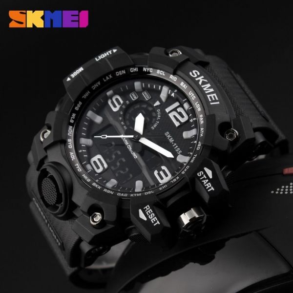 SKMEI 1155 Men LED Digital Quartz Watch  -  BLACK
