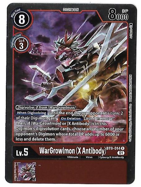 Digimon CCG WarGrowlmon X Antibody Holofoil - Rare BT9