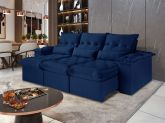 Estofado Retr Recl Ouro Preto 260 3x70 Azul Inca 24 Idealle