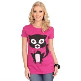 Blusa Fucsia em Malha de Algodão com Estampa Frontal