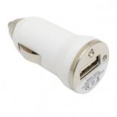 CARREGADOR VEICULAR BRANCO USB 1000MA PARA IPHONE E IPOD