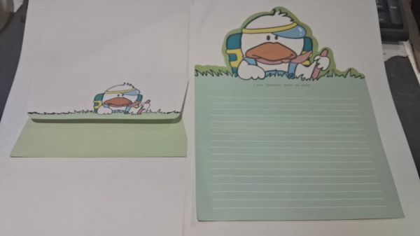 Conjunto Papel Carta e Envelope Pato I wish somebody write me soon