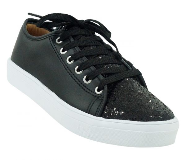 Tênis Feminino Preto com Glitter