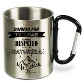 CANECA MOSQUETÃO AÇO INOX  300ML
