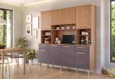 Kit Cozinha Livia 200 8P2G Freijo.Titanium MGM Moveis