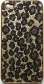 CASE GLITTER ONCINHA DOURADA PARA IPHONE 4 E 4S