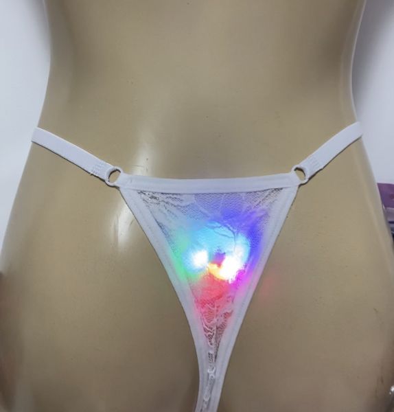 TANGA FIO DENTAL LED PISCA COR BRANCA TAMANHO UNICO