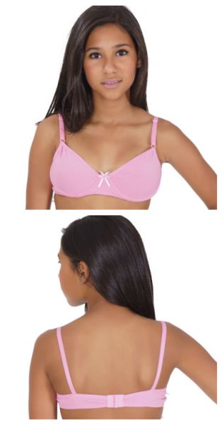 SOUTIEN MENINA MOÇA EM ALGODÃO LISO COM ARO E LACINHO H26.A