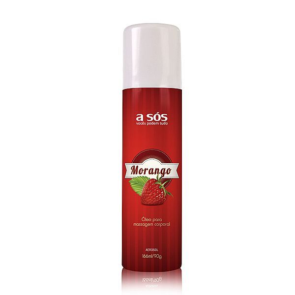 Óleo Corporal Aerossol Beijável Morango - 166ml/90g