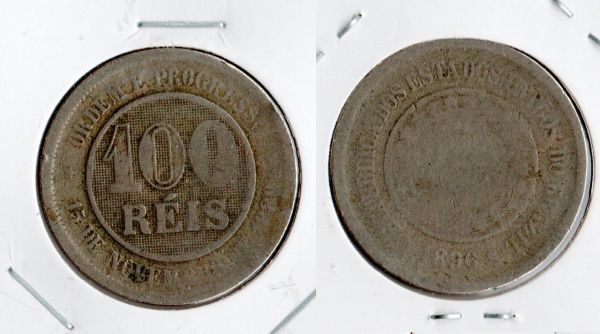 040-1 - 100 Réis  1896 - Tiragem 3.390,000