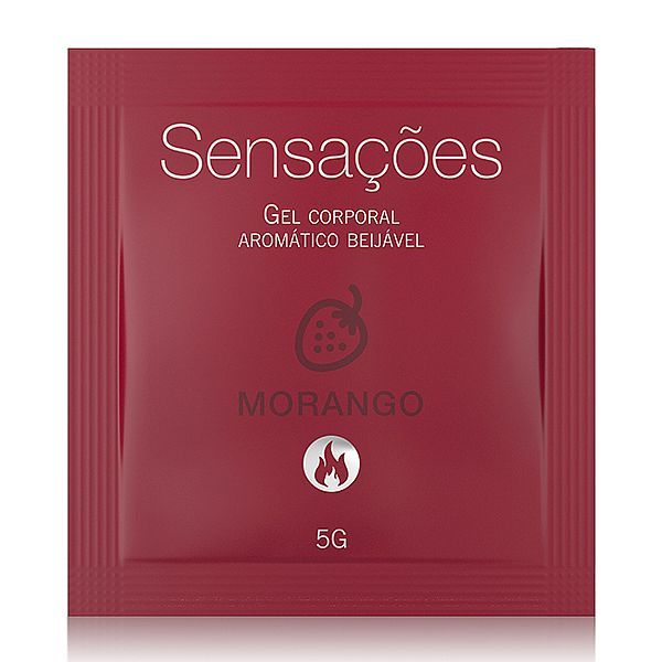 Gel Comestível Sensações Morango Hot - Sachê 5g