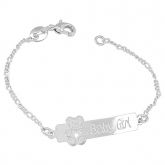 Pulseira infantil Baby Girl folheada a prata para bebês meninas