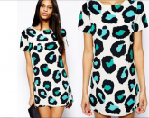 Vestido Onça Turquesa