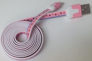 CABO FININHO ROSA PARA IPHONE 5 E 5S