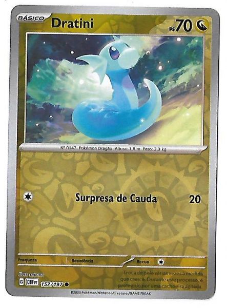 Pokemon Dratini Reverse Foil Escarlate e Violeta Obsidiana em Chamas