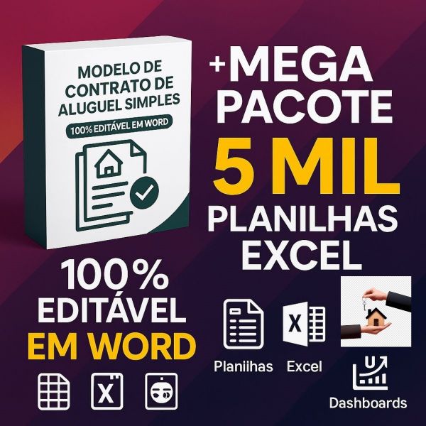 Modelo De Contrato De Aluguel Em Word + Pack c/ 5.000 Planilhas - Versão: ARC175