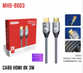 Cabo HDMI Gamer Versão 2.1 Ultra HD Alta Velocidade 8K 60Hz/4K 120hz TOMATE MHD-8003 3M