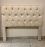 Cabeceira Casal Hera 140 Veludo Suede Bege SR Cabec