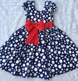 Vestido Azul com Bolinhas Brancas