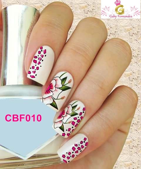 Películas ou Adesivos de Unhas Modelo Flores