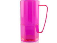 CANECA SEXTAVADA 400 ML  NEON ROSA