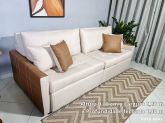 Sofa Cama Monaco 220 2x100cm mais Braco 10cm Linho Bege Orhtobox