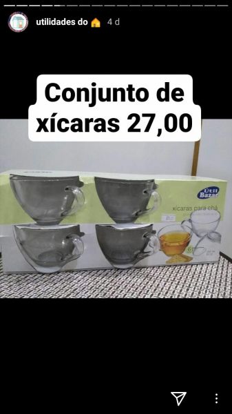 Conjunto de xícaras chá c/6 pcs transparente