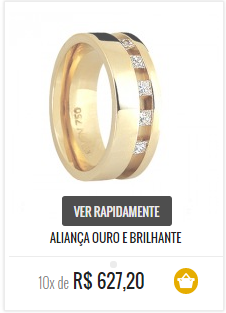 Aliança ouro e brilhante