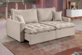 Sofa Cama Niteroi 220 2xModulos 100cm Brc 10cm Linho Bege 01 Idealle