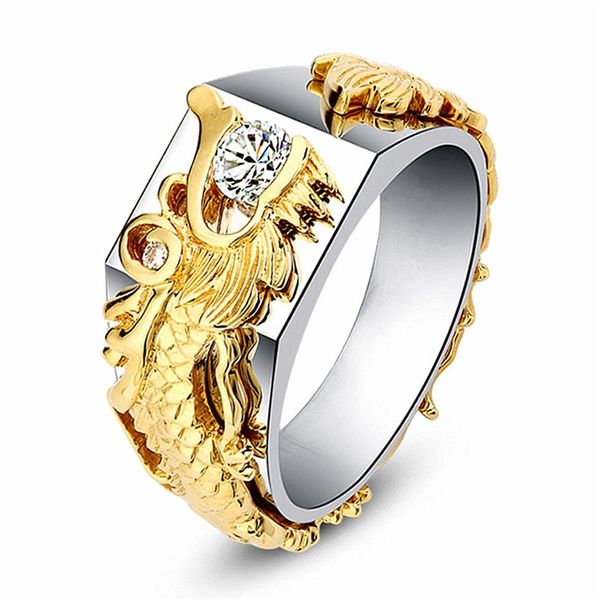 2018 New Fashion Dragon Ring Silver&Gold