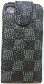 CASE CARTEIRA XADREZ CINZA PARA IPHONE 4 E 4S