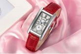 Relogio Feminino De Pulso Mecanico Pulseira De Couro Vermelh