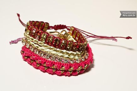 Kit com 4 pulseiras trançadas