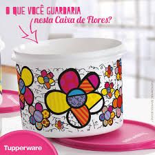 tupper caixa flores tropical 2,4 litros