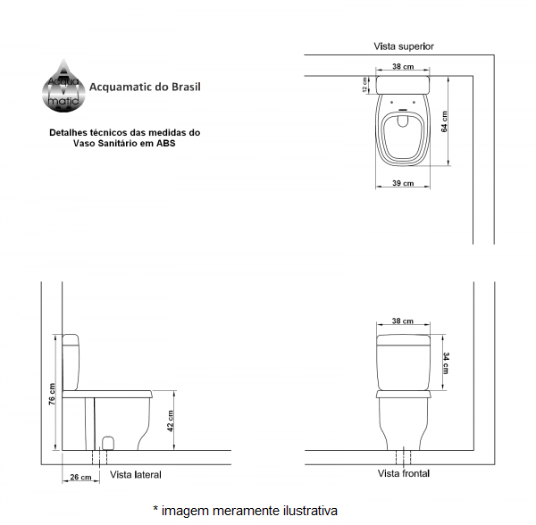_Vaso Sanitário Acquamatic - Karoll - Mod. Caixa Acoplada