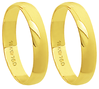 A40 - alianças de ouro 18k, tradicional - Marca cpl