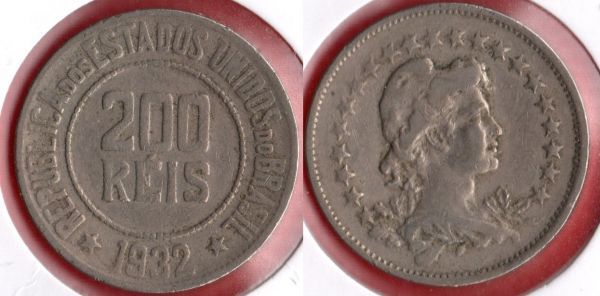 V104-2 - 200 Réis 1932 - Tiragem BAIXA 761.000