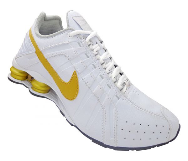 Tênis Nike Shox Junior Branco e Dourado MOD:11961